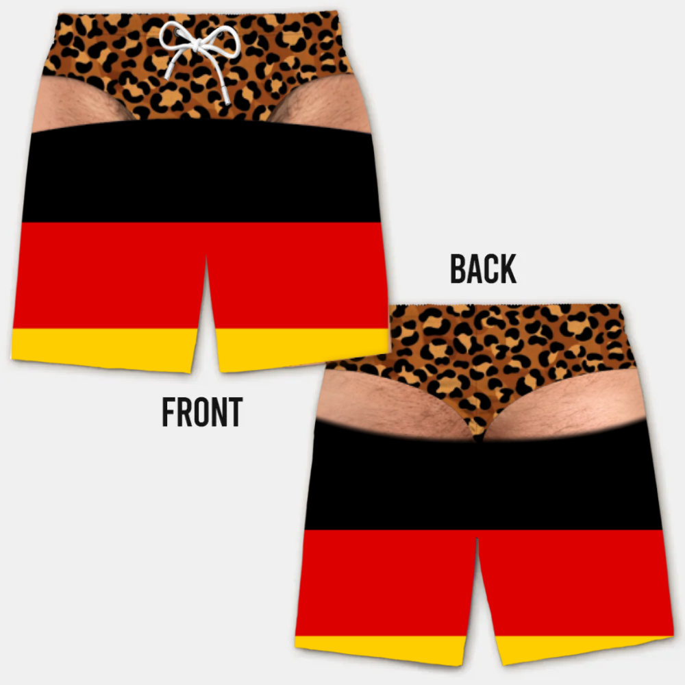 Lustige Herren-Badeshorts mit optischer Täuschung – Perfekt für Party & Urlaub
